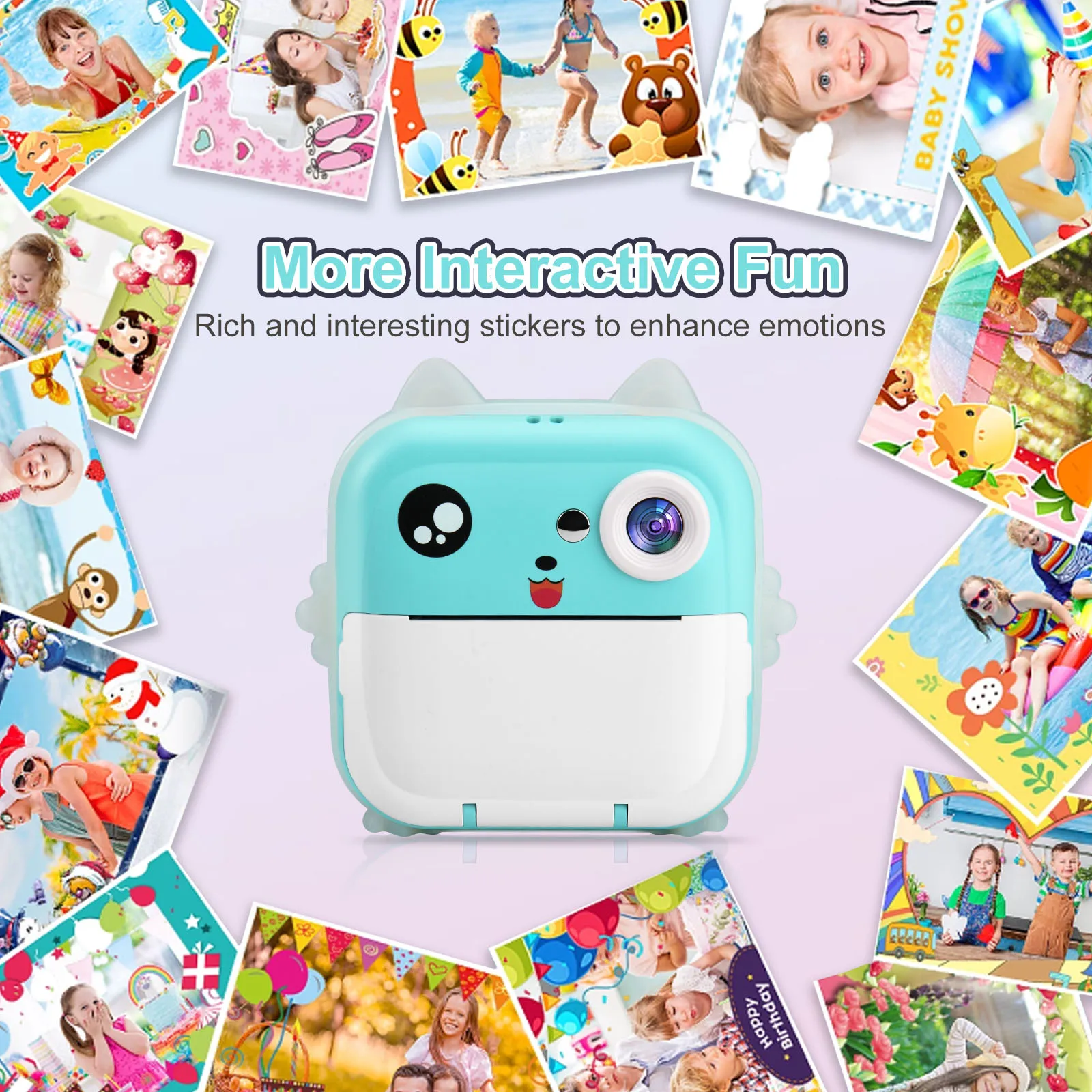 CNCBSR Children's Instant Print Camera 1080P HD Selfie Video 32GB Child Camera For 3-14 Years Kids Toy Girls Boys Brithday Gift