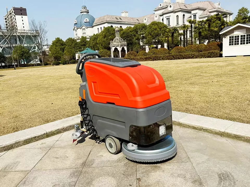 Экологически чистый аккумуляторный ручной скребок для пола, промышленная стиральная машина, скруббер для чистки пола