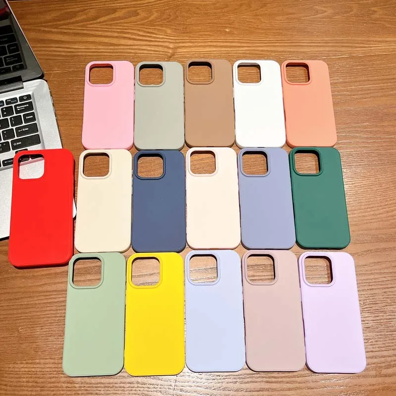 Fashion Candy Color Phone Case for Iphone 16 15 13 14 Pro Max 16Pro Camera Bumper Shockproof Protect Soft Silicone Cover