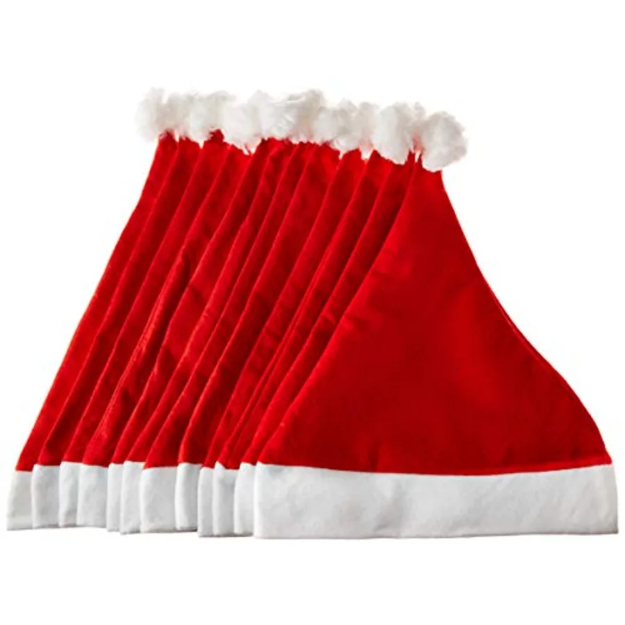 

Funiverse Bulk 24 Pack Red and White Santa Hat - Adult Sized and Perfect for Any Christmas Holiday Event
