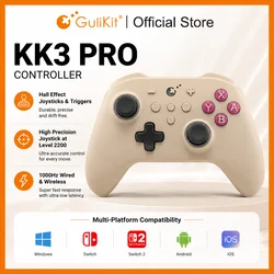 GuliKit KK3 Pro Controller with Hall Effect Joysticks Triggers KingKong 3 NS38 Gamepad for Windows Nintendo Switch 2 Android iOS