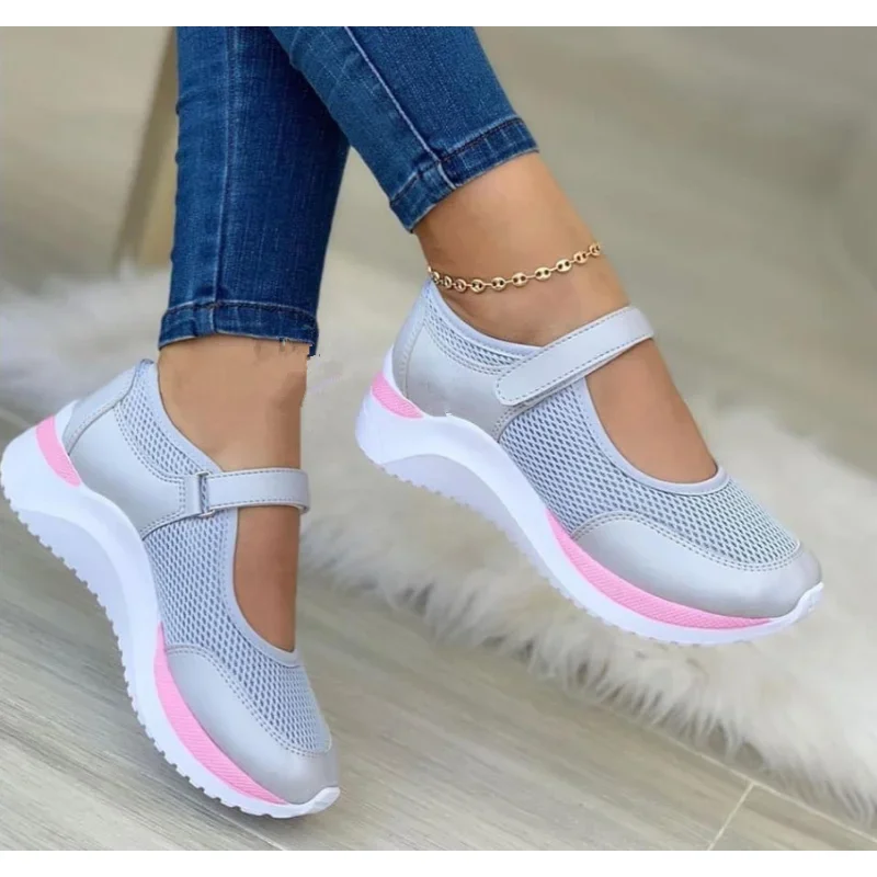 Round Toe Knit  Platform Sandals for Women's Large Mesh Sports Sandals Sandals Women Summer 2023