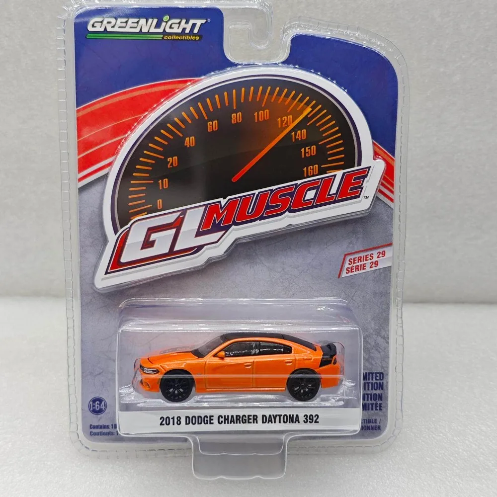 Greenlight 1:64 2018 Dodge Charger Daytona 392 Go Mango GL Muscle Series 29 Diecast Collectible Model Car