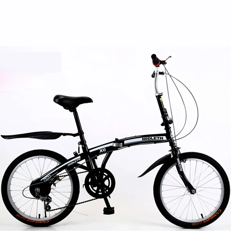 Folding variable speed adult children's small wheel men's and women's single speed portable bicycle