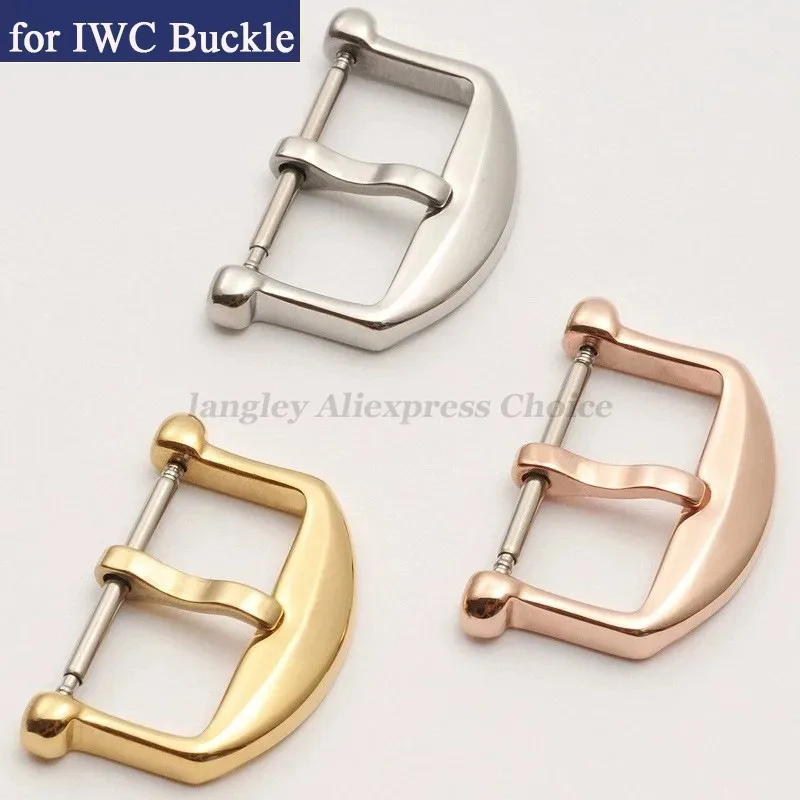 316L Stainless Steel Watch Buckle for IWC Pin Buckle 16mm 18mm Watch Clasp Polished Metal Buckle Silver Leather Clasp Accessory