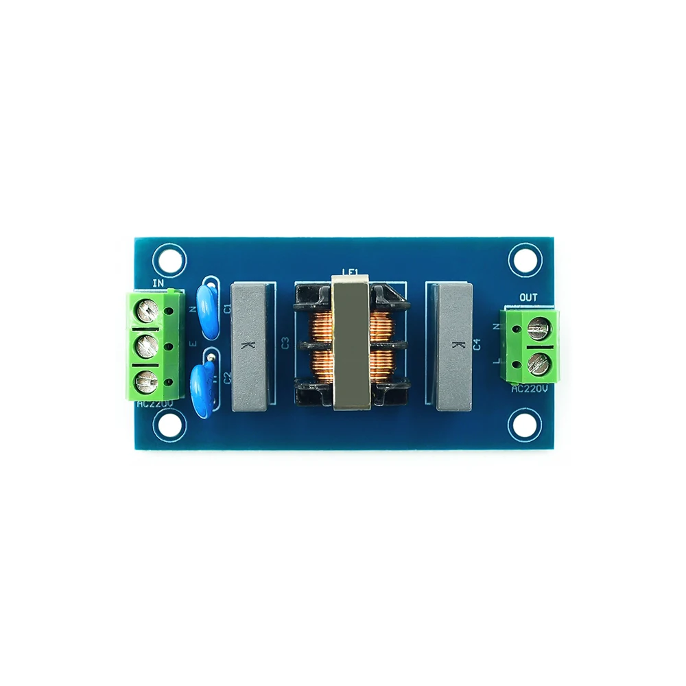 

EMI Filter Sound Booster Filter Socket 220V 2A EMI Filter Module Power Board Reduce High Frequency Electromagnetic Interference