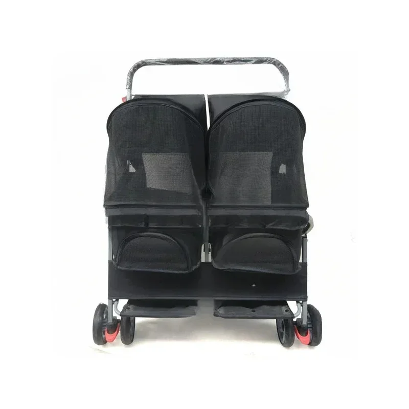 

Two-Pet Stroller, Double Sleeping Bed, Ultra-Light Folding, Removable, Washable,, Dog, Widening, Care Out