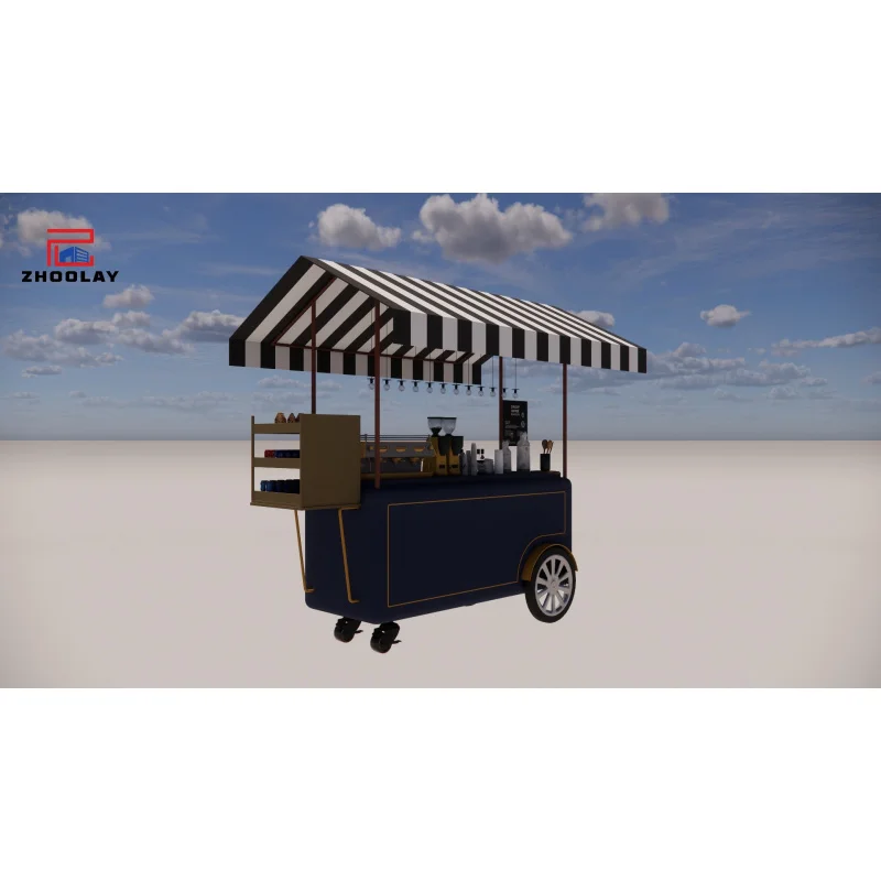 عربة مخصصة على عجلات عربة قهوة حديدية معدنية خارج الباب كشك تقف عربة اليد المتنقلة للطعام #5