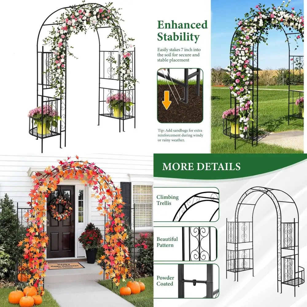 

Garden Arbor Arch by VINGLI, Perfect for Weddings and Parties, Durable Steel Trellis for Climbing Plants and Christmas Decoratio