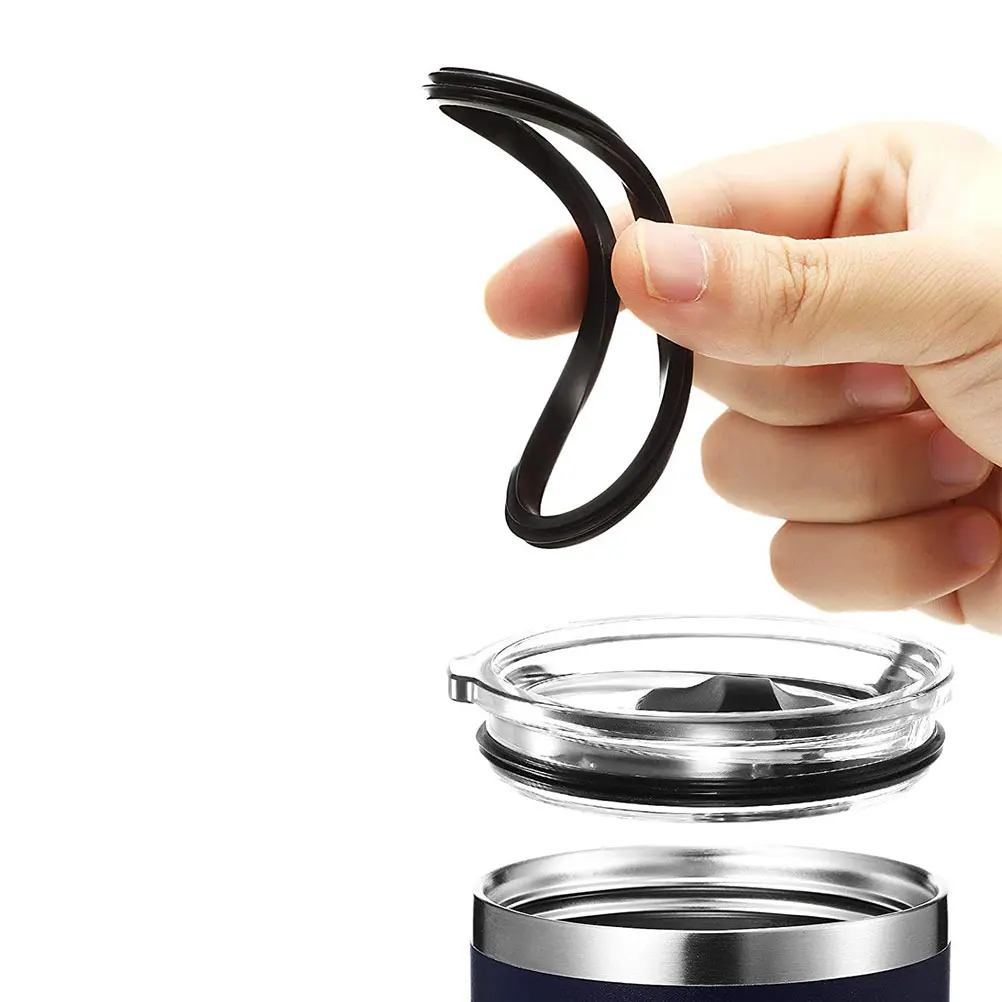 

5Pcs Bottle Sealing Ring Silicone Replacement Gasket Food Safe High Temp Resistant Easy Clean Reusable Lid Seal for Cups and