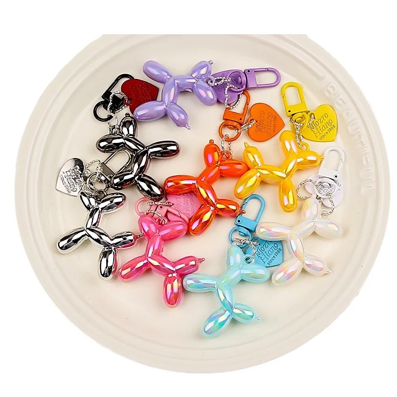 Cute Y2K Colored Balloon Dog Women's Keychain Bag Pendant Car Keychain Jewelry Gift Decoration Accessories Halloween Gift