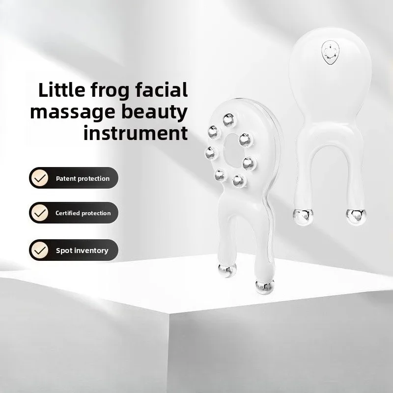 

Вибрационный роликовый шарик в форме лягушки, косметический инструмент, цветная световая эссенция, ввод, массажер для лица и глаз для дома, ежедневный уход за кожей
