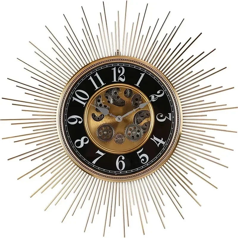 Modern Minimalist Metal Wall Clock Silent Quartz Movement Large Round Dial Home Decor Living Room Bedroom Office Timepiece