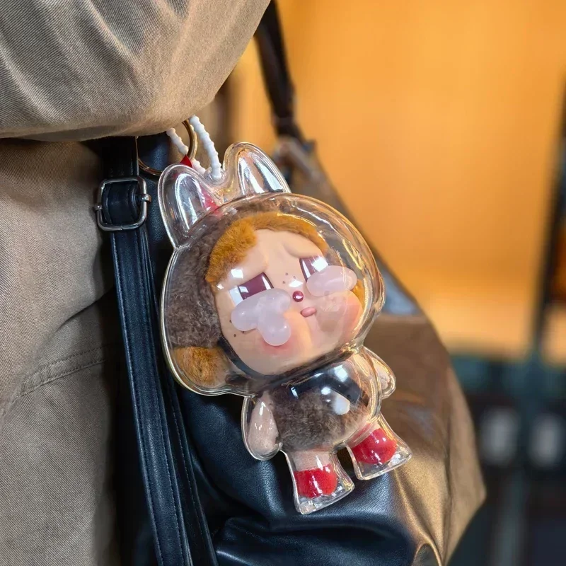 สําหรับ LABUBU โปร่งใสฝาครอบป้องกันฝุ่นสําหรับ CRYBABY Series ร้องไห้เด็กไวนิล Plush Face ป้องกันกรณี