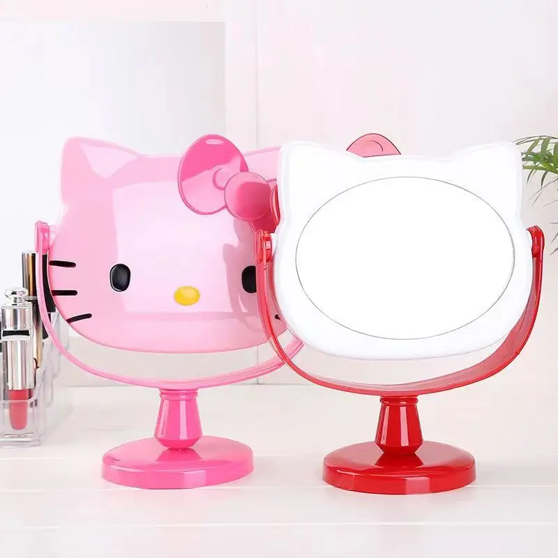 sanrio Hello Kitty Creative Simple Cartoon Anime Character Dressing Mirror Cute Kawaii Simple Desktop Makeup Mirror Wholesale