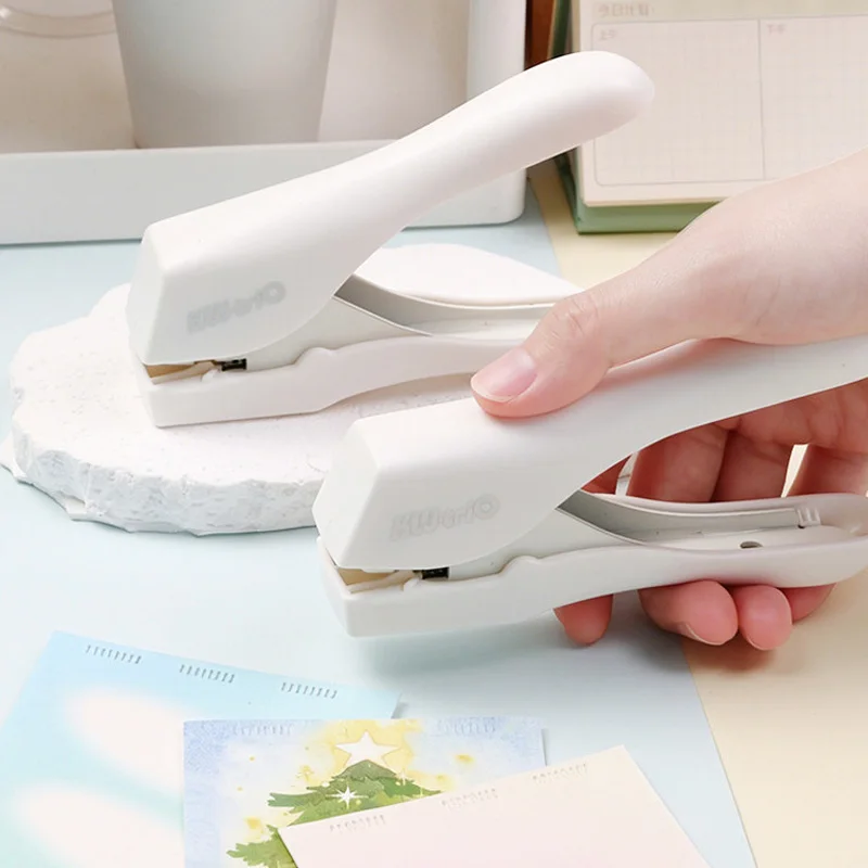 Hand-held Mini Safe Stapler without Staples Staple Free Stapleless 4 Sheets Capacity for Paper Binding Business School Office