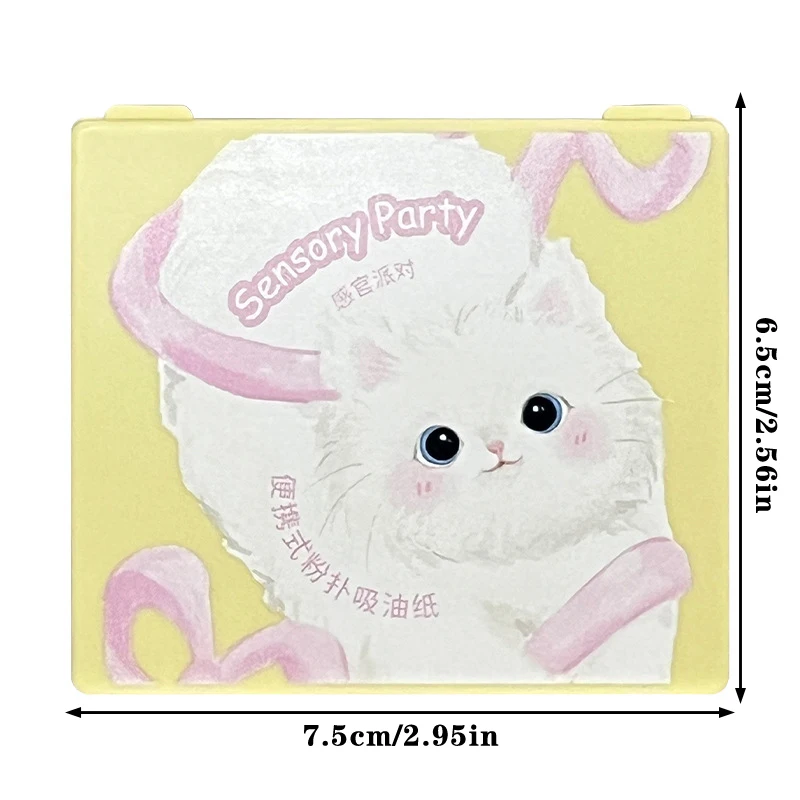 Facial Oil Absorption Paper With Mirror Puff Matte Oil Control Loose Powder Facial Wipes Oil Absorption Facial Clean Beauty