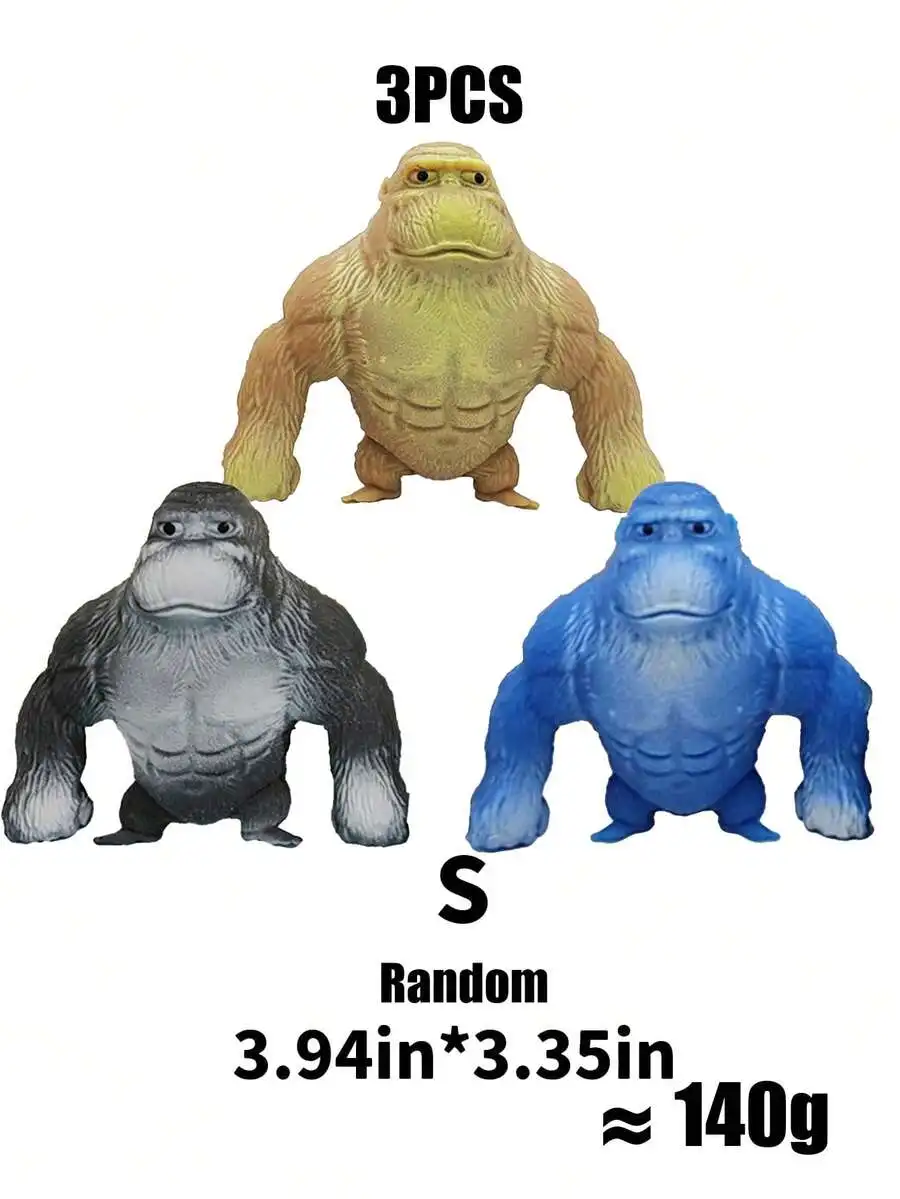 

1/3pcs Stretchy Rubber Gorilla Toys, Christmas Gift, Latex Filled Prank Doll, Creative Funny Gag Toys, Soft & Cute Toys, Can Be