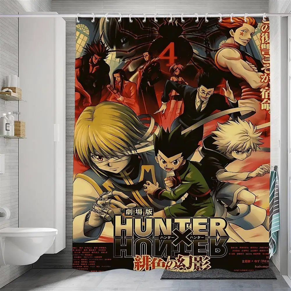Anime Hunter X Hunter Classic Movies 1 STÜCK Bedruckter Duschvorhang Wasserdicht Waschbar Mit 12 Haken Badezimmer Dusche Heimgebrauch