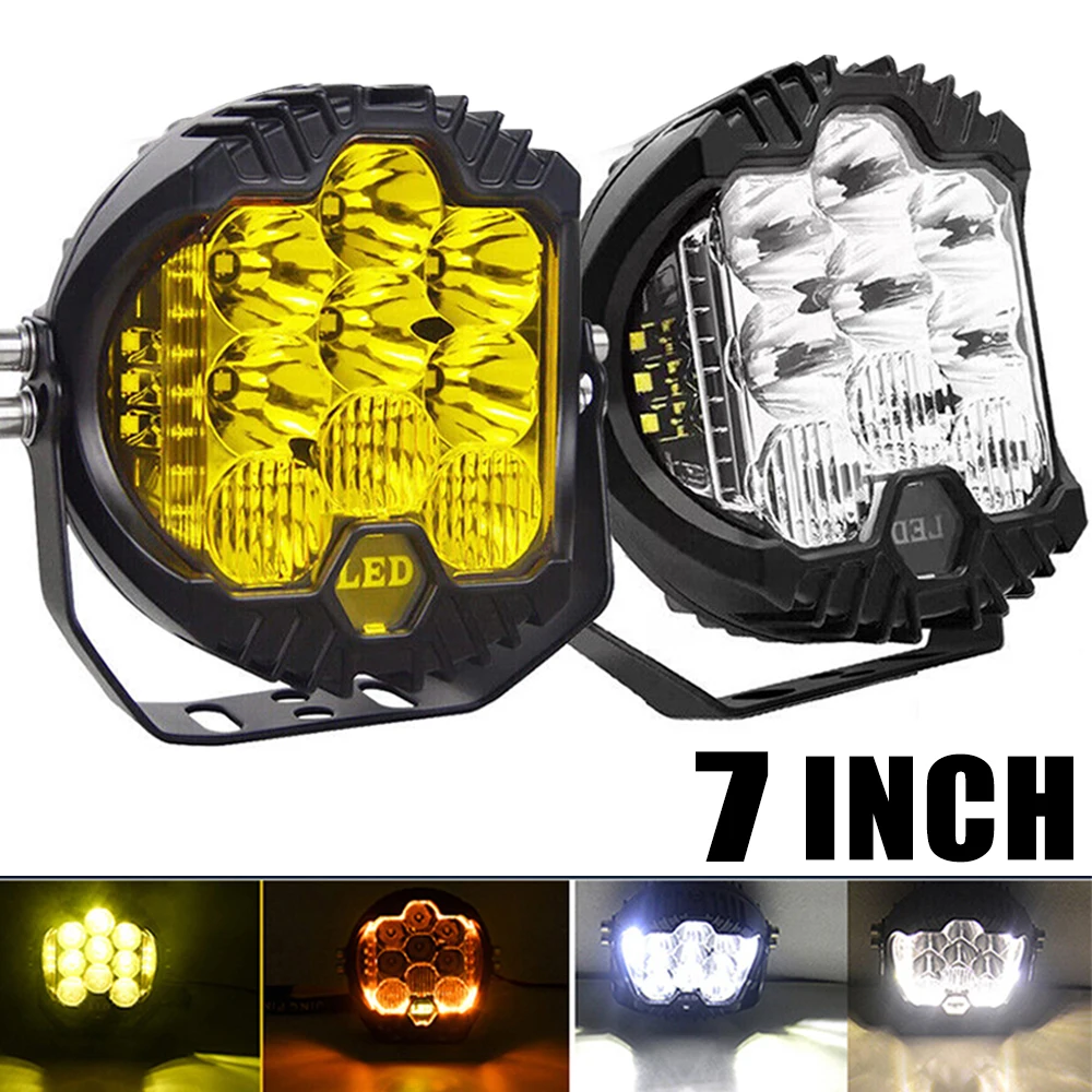 7'' Automobile LED Sport Work Lamps for Lada Offroad 4X4 vehicle Auxiliary Lights led 7 INCH Combo Driving Lamp Headlamp