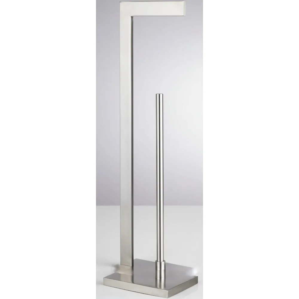 

Stainless Steel Toilet Paper Holder Floor Stand with Storage, Brushed Finish for Bathroom Organization