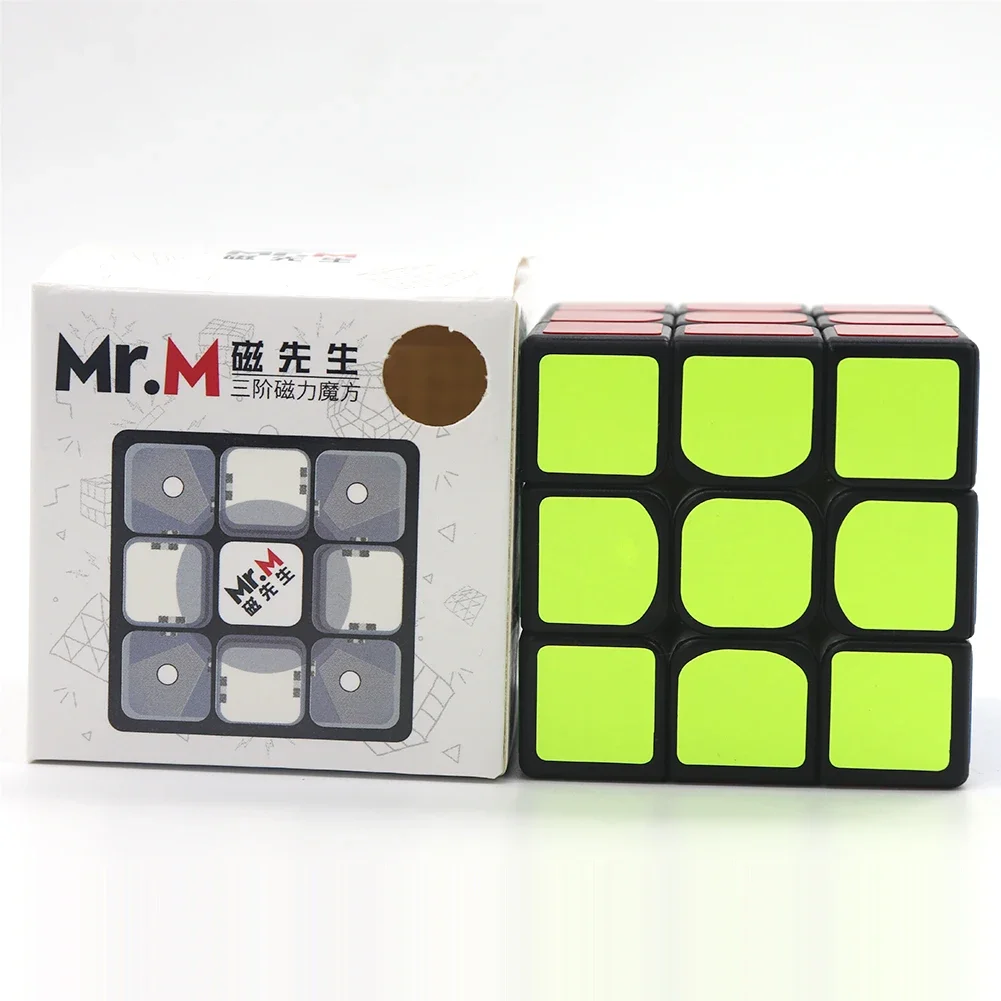 Shengshou 3x3x3 Mr. M Magnetic Cube Twisty Puzzle Toy Colorful Sticker Stickerless Puzzles For Children Toys Black