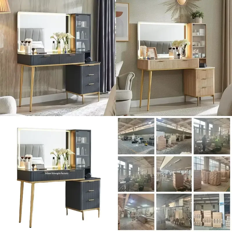 for Multifunctional Bedroom Dresser with Mirror Integrated Chest of Drawers and Lamp Modern Minimalist Design  Material