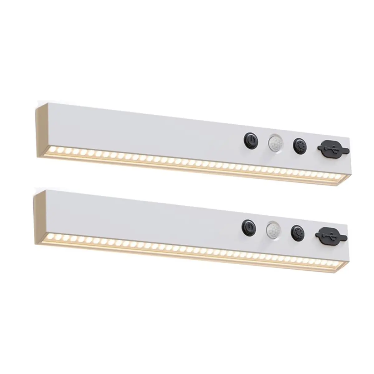 L70A 2 Pcs RV Step Lights Waterproof, 44LED Motion Sensor Rechargeable Magnetic Stair Lights, 3 Color Temps & Dimmable