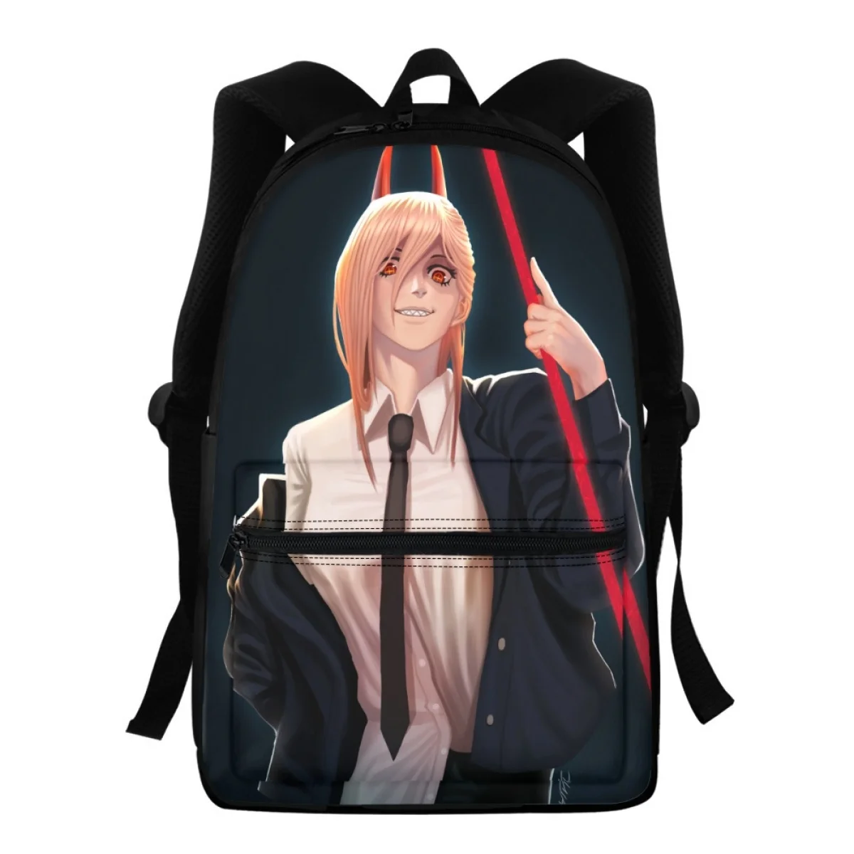 

FORUDESIGNS Chainsaw Man Schoolbags High School Students Multi Pocket Bookbags Travel Camping Shopping Travel Backpacks