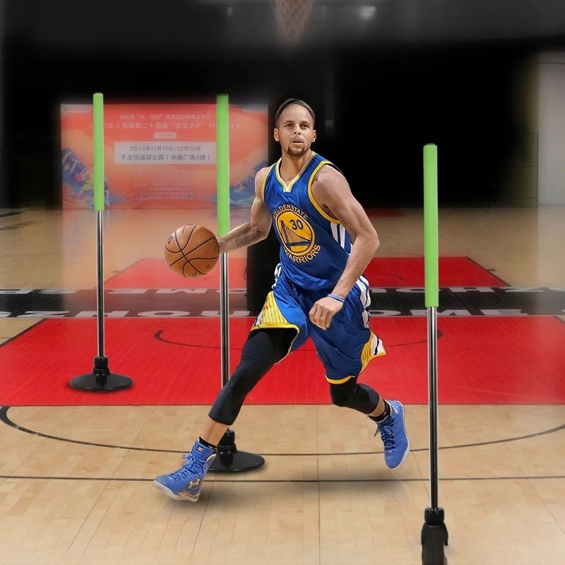 

Automatic reset marker pole High School Entrance Examination Training Rebound Obstacle Roller Basketball Football