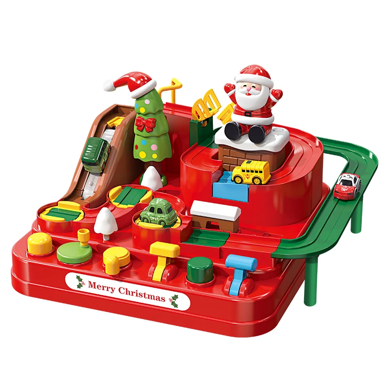 Kinderen Kerst Avontuur Racebaan Speelgoed Racing Rail Car Model Game Brain Mechanische Trein Kinderen Educatief Interactief Speelgoed