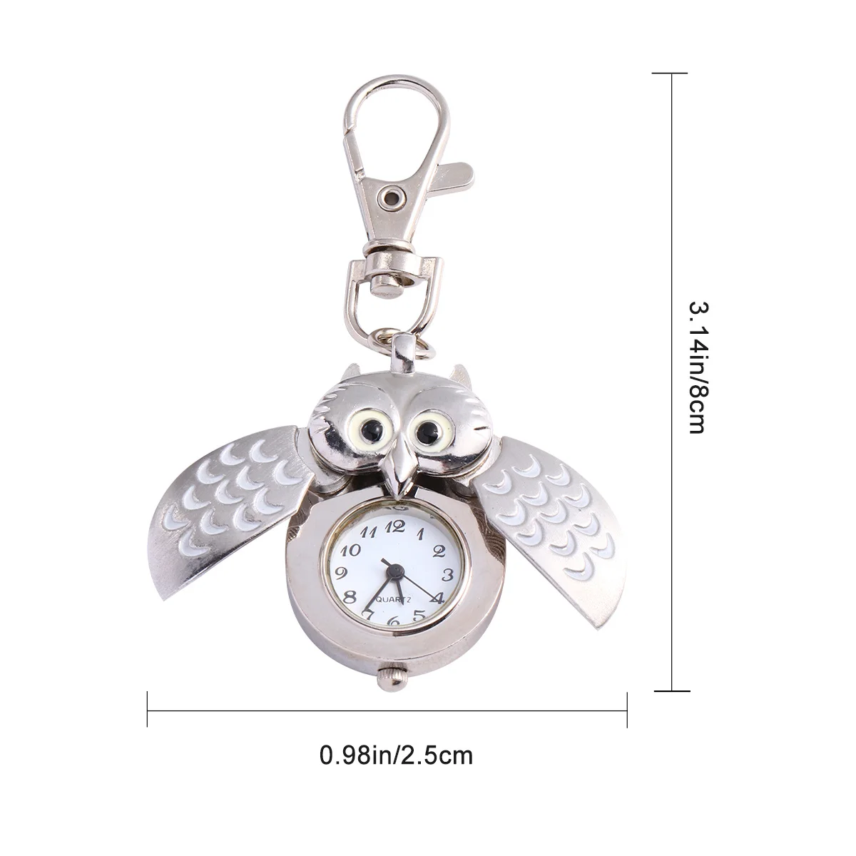 1Pcs Retro Owl Pocket Watch Lightweight Durable Creative Spread Wings Cartoon Decorative Timepiece Gift Accessory
