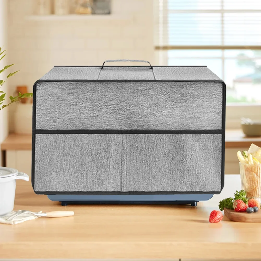 Kitchen Appliances Cover Microwave Cover Compatible With Various Models Customizable Compartments Easy Storage Pocket