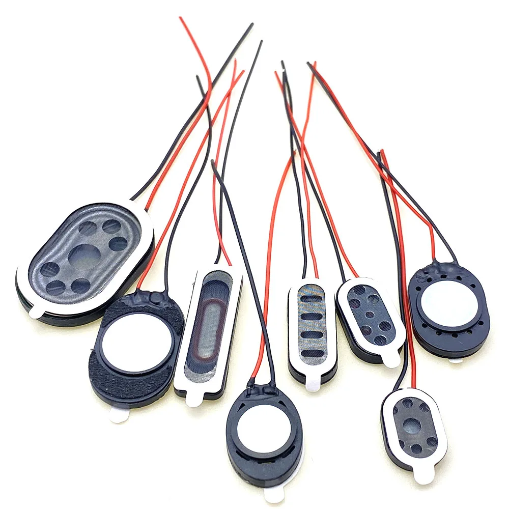 Altavoz pequeño ovalado para teléfono móvil 1318 1510 1810 2014 2209 2809, conector de altavoz magnético interno de 8 ohmios y 1w con cable