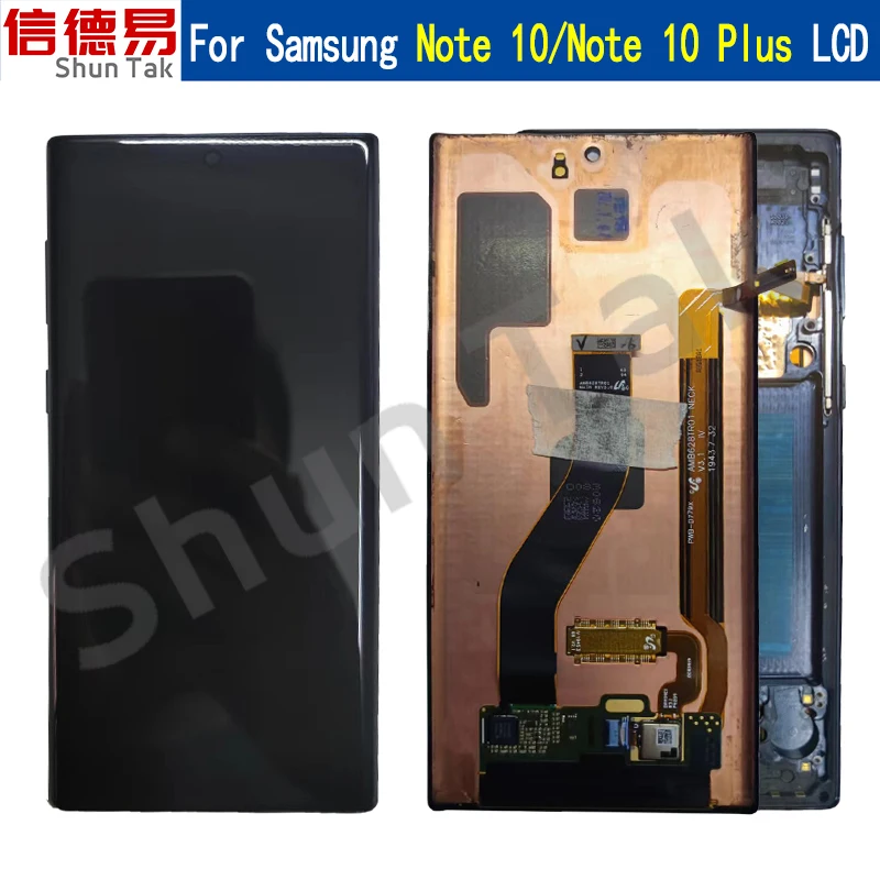 

For Samsung Galaxy Note 10 Lcd N970F N9700 Frame Display Touch Screen Digitizer For Samsung note10+ Note 10 Plus 5G N975 n976b