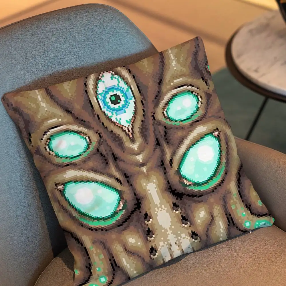 Moon Lord Lunatic Cultist Terraria Pillow Case Anti-dustmite Pillowcase Invisible zipper silky short plush Sofa cushion cover