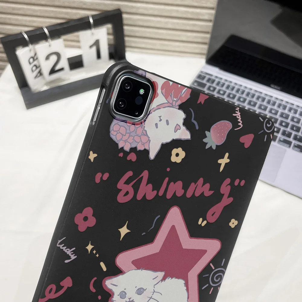 Cute Kitty Tablet Case For iPad Pro 11 2025 12.9 13 10.5 9.7 iPad A16 10th 11th Gen iPad Mini 4 2024 8.3 Air 13 11 2 9.7 Cover