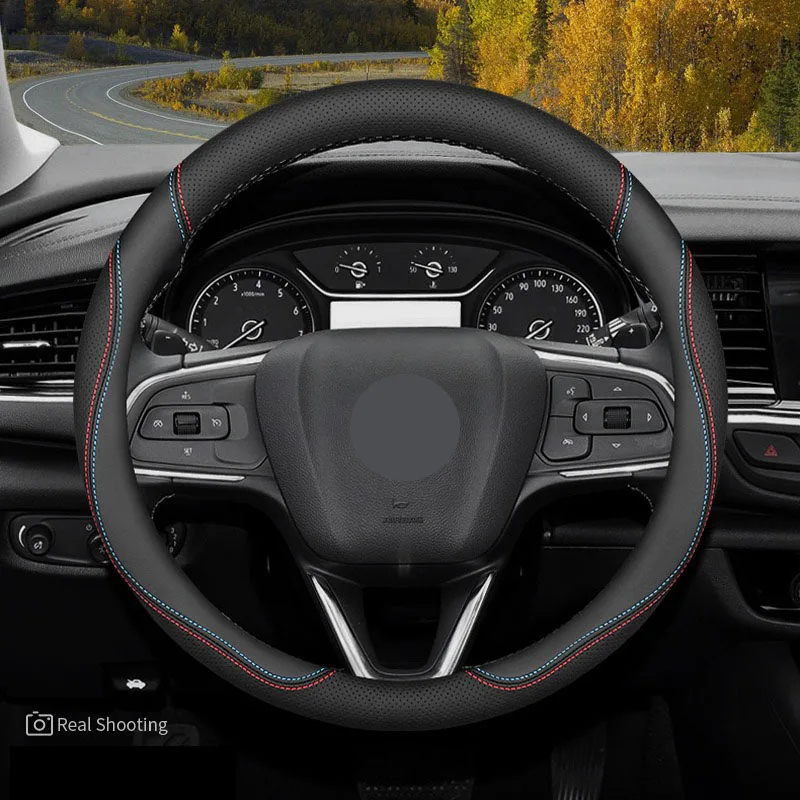 For Buick Encore Encore GX Envision LaCrosse Electra E4 E5 Regal Verano Car Steering Wheel Cover Leather AntiSlip Decorative