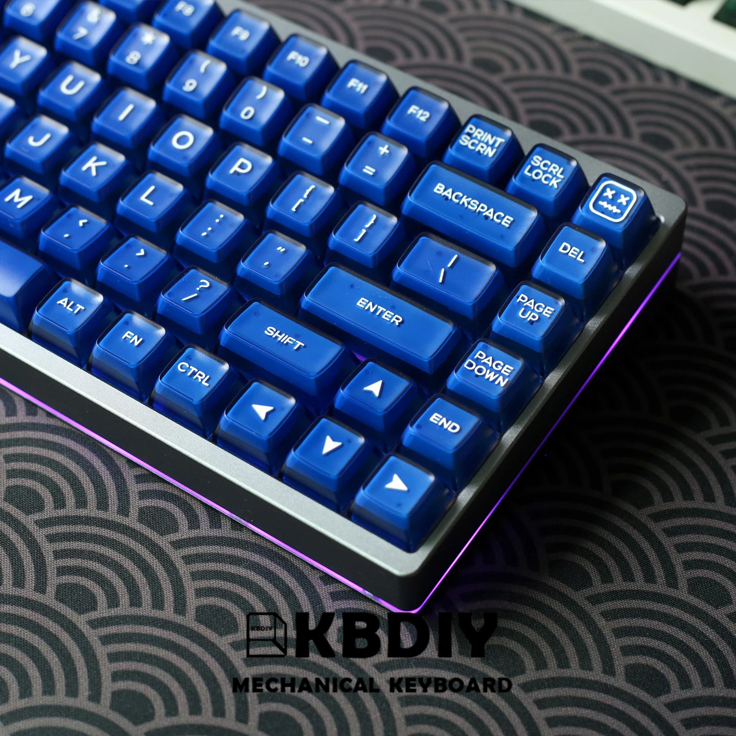 KBDiy-Conjunto de teclas translúcidas, 135 teclas, PBT, Klein Blue, Double Shot, Perfil SA, Jogo de teclado mecânico, Teclas ISO