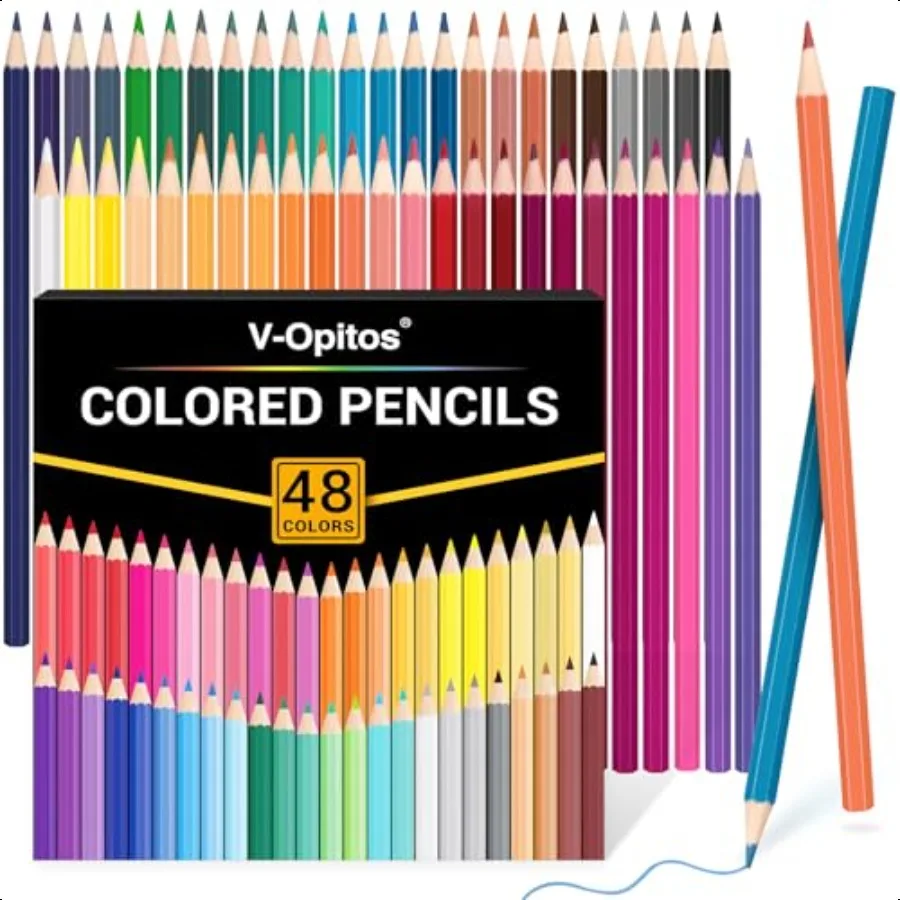 

VOpitos 48 Pack Colored Pencils Set Presharpened Coloring Pencils for Beginners Colored Pencils for Adult Coloring Books Ideal