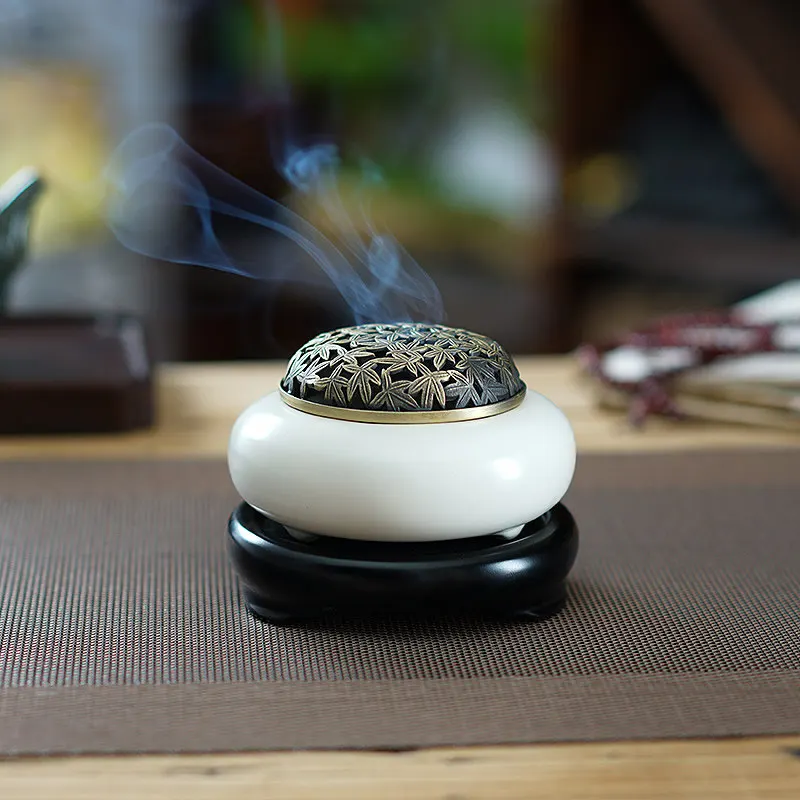Ceramic Incense Burner Home Indoor Tea Ceremony Ai Grass Home Desktop Decoration Deodorization Minimalist Style