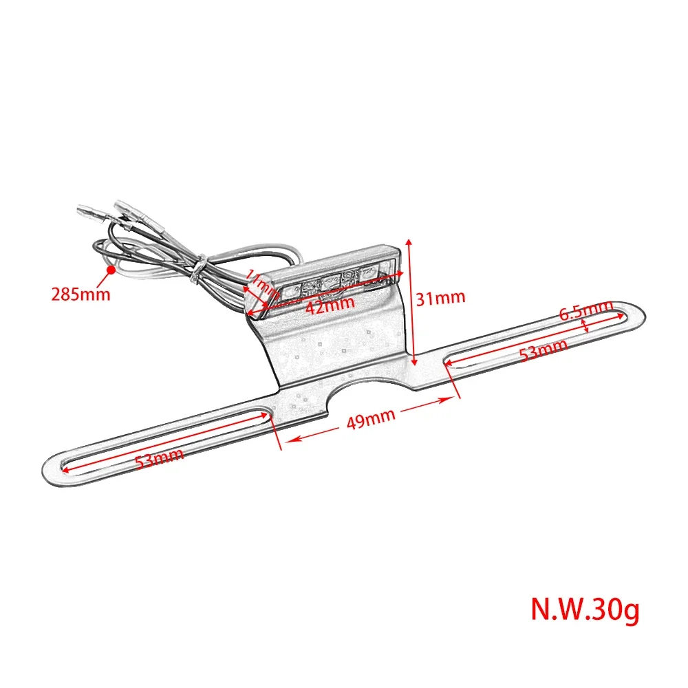 Universal Motorcycle Taillight License Plate Lamp Bracket 3LED Brake Rear Lamp Dirt bike Chopper Cafe Racer