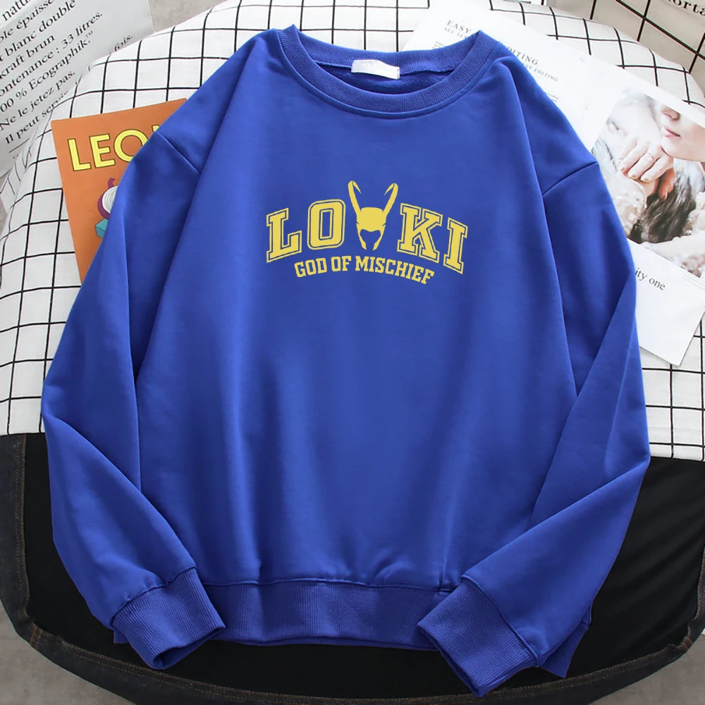 Loki God Of Mischief Printed Women Pullover Basic Oversize Sweatshirt Autumn Warm Sportswears Sports Aesthetic Female Streetwear