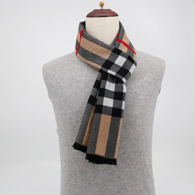 Winter Men Scarf Keep Warm Scarf Casual Fashion Brand Designers Knit Neckerchief Patchwork Wool Cashmere Scarf Shawl Wrap