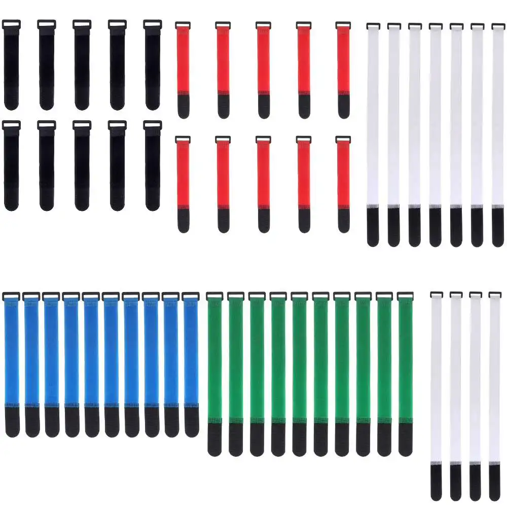 10PCS 25mm Width Nylon Reverse Buckle Strap Cable Ties Sewing Fastener Tape Self Adhesive Loop Tape Strap Sticky Line Finishing