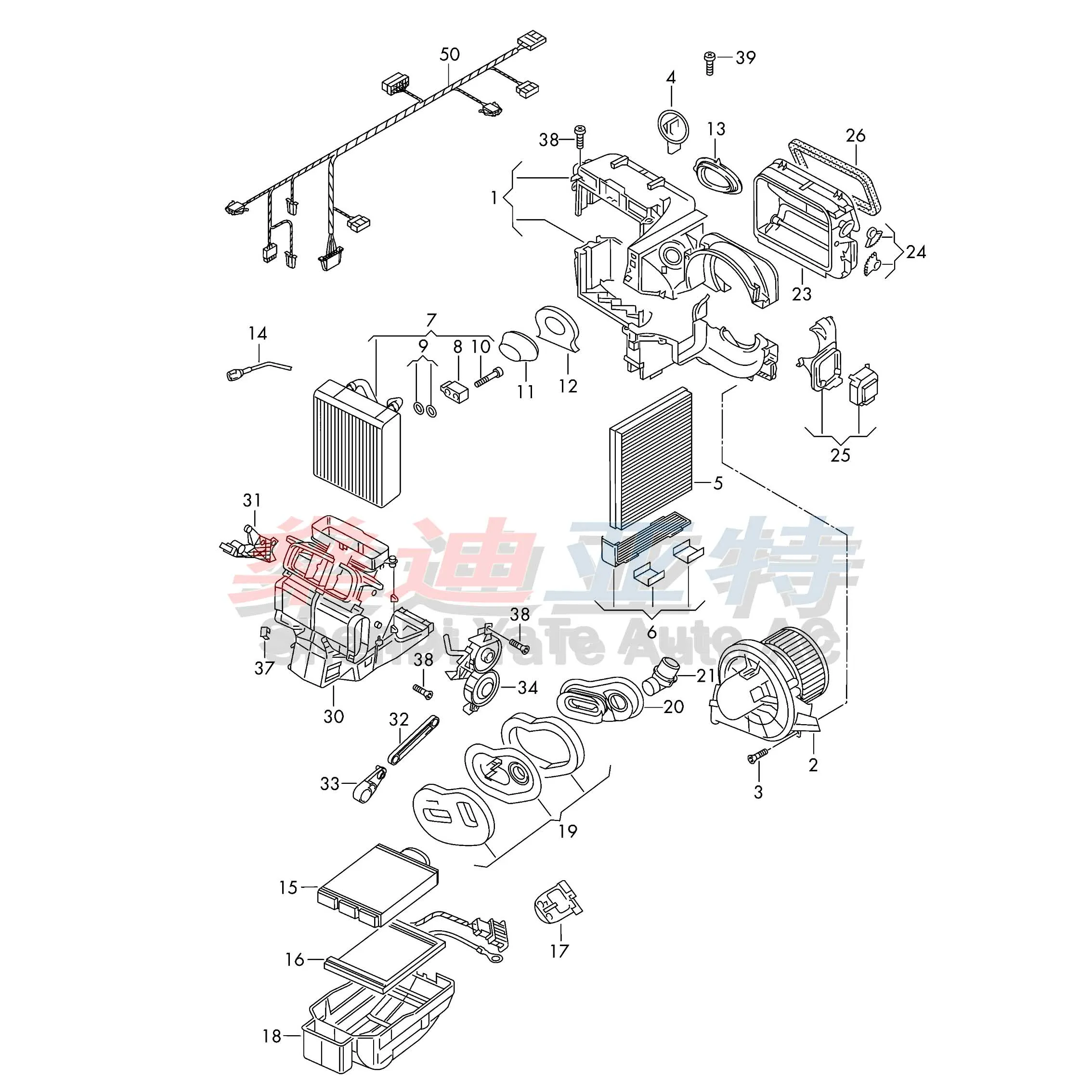 SDYT AC Evaporator Core For Volkswagen Polo Cross 07-12 Audi A1 Sportback 15-18 SKODA Fabia 08-15 6C0816103 6Q0820103B 6RD820103