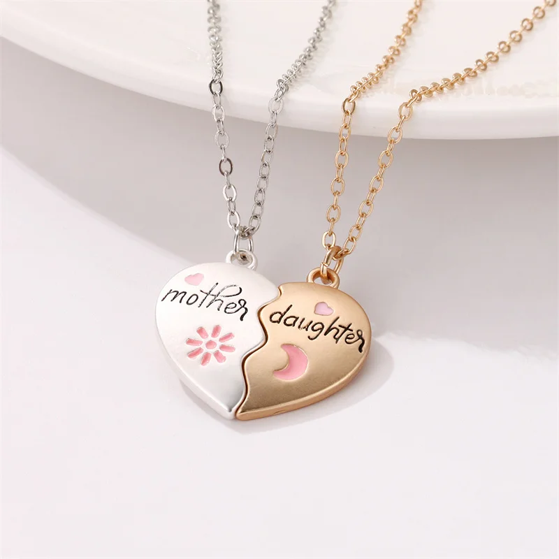 TAOPIN Parent Child Set Alloy Oil Dropping Process Magnetic Pendant Necklace Fashion Jewelry Accessories For Mother Day Gifts