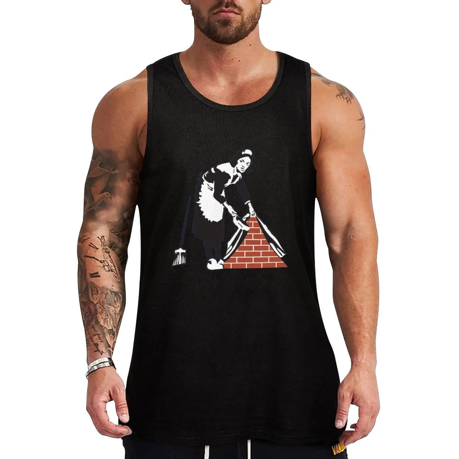 

Banksy Sweep it Under the Rug! Tank Top Landscape Print Tank Top Nature Graphic Sleeveless