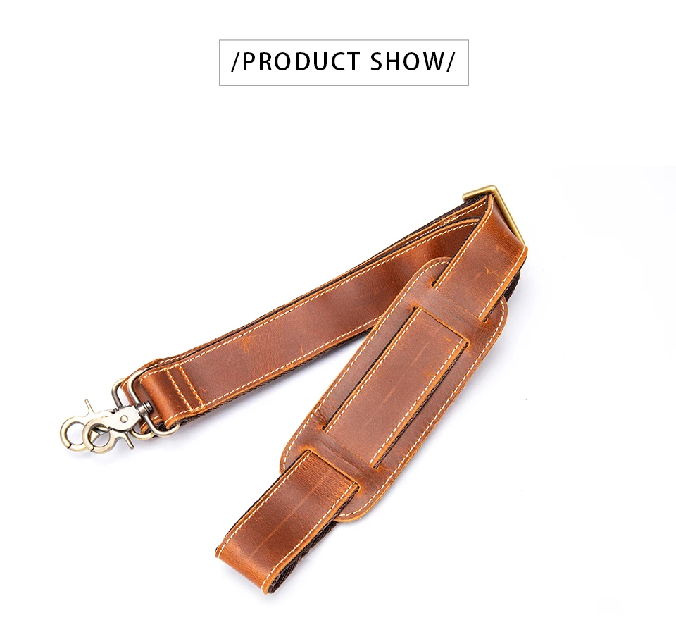 WESTAL Crazy Horse Leather Vintage Shoulder Straps Adjustable Men's Satchel Straps Metal Man Women's Satchel Straps