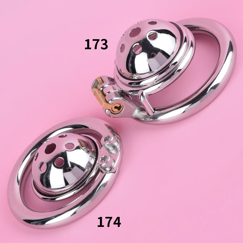 FRRK Hemisphere Chastity Cage Belt Femboy for Couple Stainless Steel Bondage Adults Toys Men Sex Tool Hot PU Harness 본디지